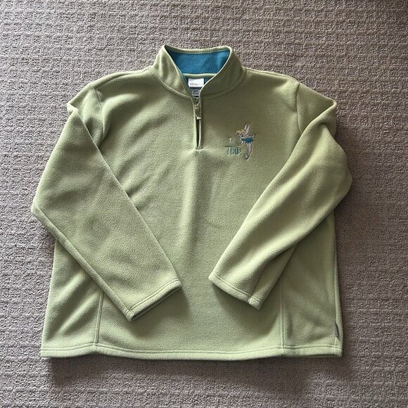 Tinkerbell Disney Jacket Womens XL Fleece Pullover Peter Pan Sweater VTG 90s Y2K - Picture 1 of 9